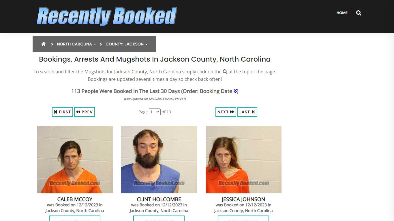 Bookings, Arrests and Mugshots in Jackson County, North Carolina